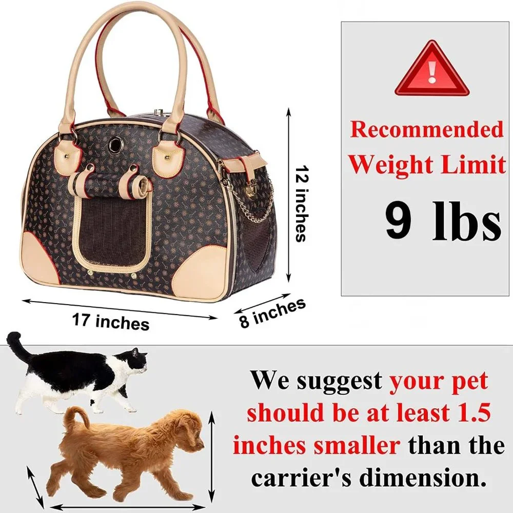 Luxury Pet Carrier, Puppy Small Dog Carrier, Cat Carrier Bag